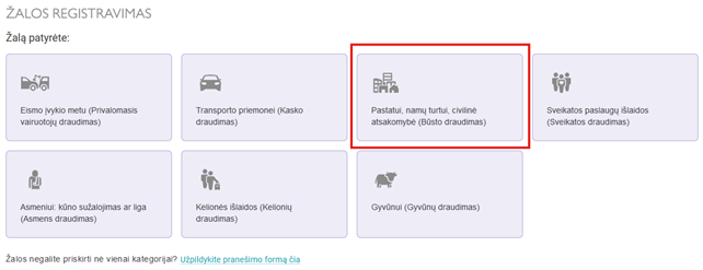 žalų registravimas - būsto draudimas