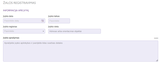 žalų registravimas - kelionių draudimas