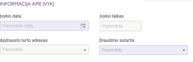 informacija apie įvykį būsto draudimas