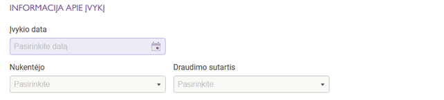 informacija apie įvykį