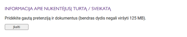 informacija apie nukentėjusį turtą - būsto draudimas