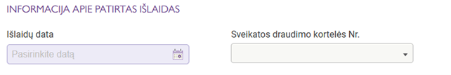 informacija apie patirtas išlaidas -sveikatos draudimas