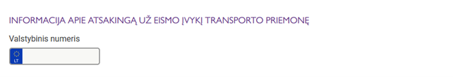 valstybinio numerio pateikimas